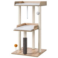 Produktbild von FourFurPets Katzenbaum 111cm Greige mit Kratzsäulen und Katzenhöhle