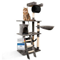 Produktbild von Foxdevil by xonic Kratzbaum für Katzen mit Hängematte und Höhle Grau/Schwarz 141 cm