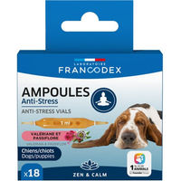Produktbild von Francodex Anti-Stress Ampullen zur Beruhigung für Hunde 18 x 1 ml