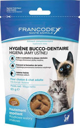 Francodex Dentalsnack Zahnpflege Leckerli für Katzen und Kitten mit Ente 65 g - 65 g – Bild 1 von 6