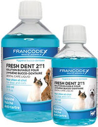 Francodex Fresh Dent 2 in 1 Maulwasser zur Zahnpflege 2 x 500 ml – Bild 1 von 2