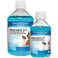 Produktbild von Francodex Fresh Dent 2 in 1 Maulwasser zur Zahnpflege 2 x 500 ml