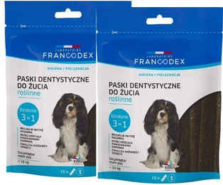 Produktbild von FRANCODEX Kauleisten Zahnpflege-Snack für Hunde Welpen und kleine Rassen vegan 2x228 g