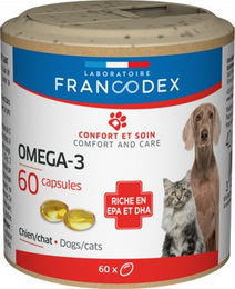 Francodex Omega 3 Kapseln zur Unterstützung von Gelenken sowie Haut und Fell 60 Stück – Bild 1 von 2
