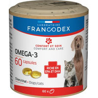 Produktbild von Francodex Omega 3 Kapseln zur Unterstützung von Gelenken sowie Haut und Fell 60 Stück