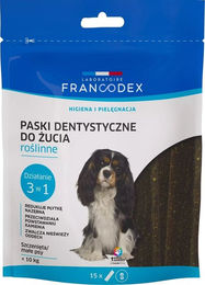 FRANCODEX Pflanzliche Kaustreifen gegen Mundgeruch und Zahnbeleg für kleine Hunde Adult Vegan und Hypoallergen 30 Stück - 15 x 228 g – Bild 1 von 2