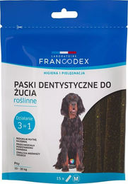 Produktbild von FRANCODEX Pflanzliche Kaustreifen Zahnpflege-Snack für Hunde mittlerer Rassen und Welpen Vegan Hypoallergen 352,5 g