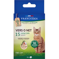 Produktbild von Francodex Vers O Net Tabletten für Katzen zur Unterstützung von Verdauung und Immunsystem 15 Stück