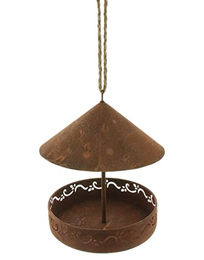 Frank Flechtwaren Futterstation Hänger aus Metall in Braun – Bild 1 von 3