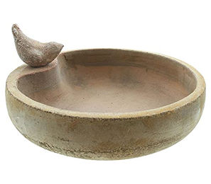 Frank Flechtwaren Vogeltränke aus Keramik in Natur Braun Beige Ø 32 x 8 cm – Bild 1 von 9