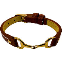 Produktbild von Frauenarmband Equestrian Shop Fano aus Edelstahl in Gold und Braun ohne Strass
