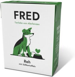 Fred & Felia FRED Hund Nassfutter Reh mit Süßkartoffeln Monoprotein Getreidefrei 10x390g Tetra Pak - 10 x 390 g – Bild 1 von 3