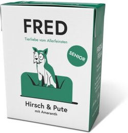 Fred & Felia FRED Senior Nassfutter Hirsch & Pute Stückchen in Sauce 10x390g Tetra Pak glutenfrei - 10 x 390 g – Bild 1 von 7
