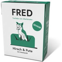 Produktbild von Fred & Felia FRED Senior Nassfutter Hirsch & Pute Stückchen in Sauce 10x390g Tetra Pak glutenfrei - 10 x 390 g