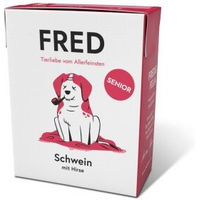 Produktbild von Fred & Felia Hundefutter Senior Schwein Stückchen in Sauce 10x390g - 10 x 390 g