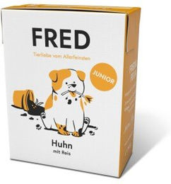 Fred & Felia Junior Hundefutter Huhn mit Reis Stückchen in Sauce 10x390g - 10 x 390 g – Bild 1 von 3
