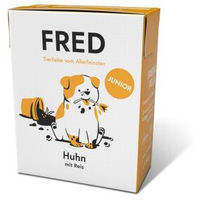 Produktbild von Fred & Felia Junior Hundefutter Huhn mit Reis Stückchen in Sauce 10x390g - 10 x 390 g