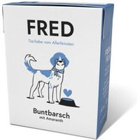 Produktbild von Fred & Felia Katzenfutter Buntbarsch mit Amaranth Stückchen in Sauce Monoprotein 10x390g