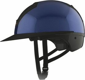 Freejump Vorono Reithelm aus Carbon in Blau und Matt Schwarz mit breitem Visier Größe L – Bild 1 von 2