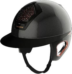 Freejump Voronoï Carbon Reithelm mit Schläfenschutz Unisex Schwarz Gold – Bild 1 von 2