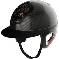 Produktbild von Freejump Voronoï Carbon Reithelm mit Schläfenschutz Unisex Schwarz Gold