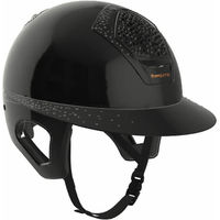 Produktbild von Freejump Voronoi Reithelm Schwarz Glänzend mit breitem Visier und Schläfenschutz Größe 57