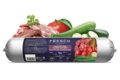 FRESCO BarfWurst Hund Lamm mit Hirse, Zucchini und Apfel 400 g – Bild 1 von 5