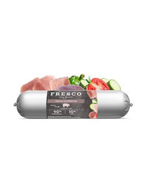 FRESCO BarfWurst Ibérico mediterran Hundefutter mit mediterranem Gemüse 400 g – Bild 1 von 9