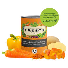 FRESCO Complete-Menü Vegetarisch mit Kartoffeln, Karotten und Kürbis Getreidefrei Vegan für Adult Hunde 12 x 400 g – Bild 1 von 3