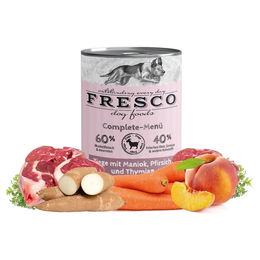 FRESCO Complete-Menü Ziege Ragout mit Stückchen in Sauce für Adult, getreidefrei, 12 x 400 g – Bild 1 von 3