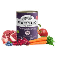 Produktbild von FRESCO Complete Plus Hundefutter Ziege Adult Getreidefrei 12 x 400 g Dose