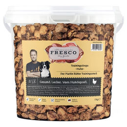 Fresco Dog Martin Rütter Trainingsdrops Huhn Hundeleckerli mit Monoprotein und hohem Fleischanteil 1 kg Eimer – Bild 1 von 5