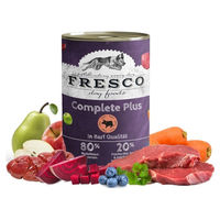 Produktbild von FRESCO Dog NassBarf Rind Hundefutter Nass getreidefrei Adult 12 x 400 g Dose
