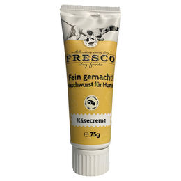 FRESCO Fein gemacht! Käsecreme Hundesnack mit Edamer, Karotten und Kürbis, getreidefrei und ohne Farb- oder Aromastoffe, 9 x 75 g – Bild 1 von 5