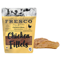 Produktbild von FRESCO Hähnchenfilets Trockenfleisch für erwachsene Hunde getreidefrei mit hohem Fleischanteil 500 g