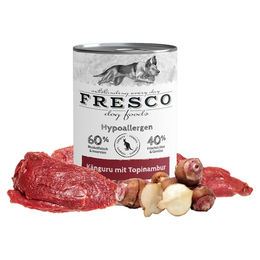 FRESCO Hypoallergenes Hundefutter Känguru mit Topinambur Adult Nassfutter 12x 400 g – Bild 1 von 8