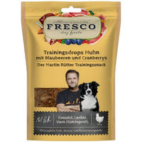 Produktbild von FRESCO Martin Rütter Trainingsdrops Huhn mit Blaubeeren und Kranbeeren 150 g Monoprotein Belohnungssnack für Hunde