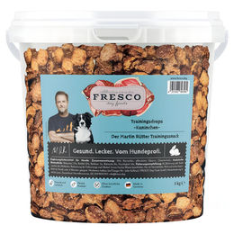 FRESCO Martin Rütter Trainingsdrops Kaninchen Getreidefreier Monoprotein-Belohnungssnack 1 kg Eimer – Bild 1 von 2