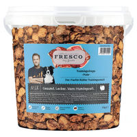Produktbild von FRESCO Martin Rütter Trainingsdrops Pute Monoprotein Belohnungssnack ohne Farb- und Aromastoffe 1 kg Eimer