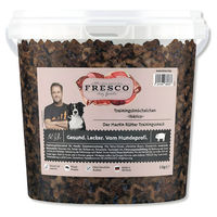 Produktbild von FRESCO Martin Rütter Trainingsknöchelchen Ibérico Hundeleckerli mit 92% Frischfleisch Schwein getreidefrei und zuckerfrei 1 kg Eimer