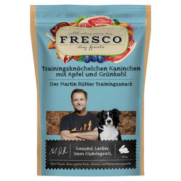 FRESCO Martin Rütter Trainingsknöchelchen Kaninchen mit Apfel und Grünkohl Belohnungssnack für Hunde ohne Farb- und Aromastoffe 3 x 150 g - 150 g – Bild 1 von 2