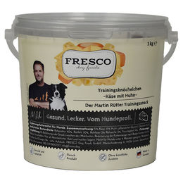 FRESCO Martin Rütter Trainingsknöchelchen Käse mit Huhn Hundeleckerlies 1 kg Eimer – Bild 1 von 3