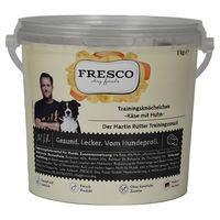 Produktbild von FRESCO Martin Rütter Trainingsknöchelchen Käse mit Huhn Hundeleckerlies 1 kg Eimer