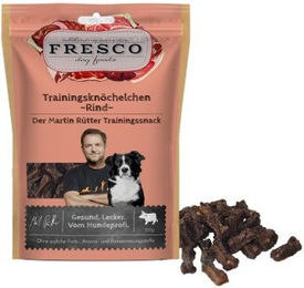 Produktbild von FRESCO Martin Rütter Trainingsknöchelchen Rind Belohnungssnack für Hunde ohne Farb- und Aromastoffe 2x150 g - 2 x 150 g