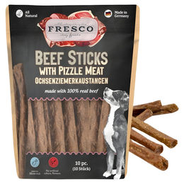 FRESCO Ochsenziemerkaustangen für Hunde aus Rind Monoprotein mit hohem Fleischanteil 25 cm 10 Stück – Bild 1 von 3