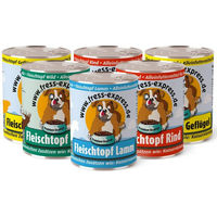 Produktbild von fress-express Reinfleisch Nassfutter Hund Gemischte Sorten Getreidefrei mit hohem Fleischanteil 800g
