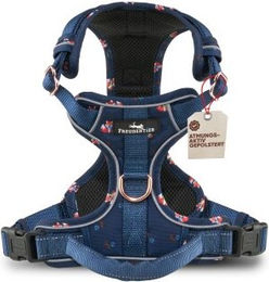 Freudentier Hundegeschirr Let's get Foxy Sicherheitsgeschirr Blau Größe M mit Mesh Polsterung und Reflektoren - 1 Stk. – Bild 1 von 6