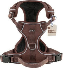 Freudentier Hundegeschirr mit Mesh-Polsterung in Braun XL – Bild 1 von 3