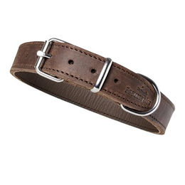FREUDENTIER Hundehalsband aus Leder Alsterufer Kollektion Braun 38-50cm – Bild 1 von 4