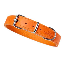 FREUDENTIER Hundehalsband aus Leder Alsterufer Kollektion Sunset Orange 38-50cm – Bild 1 von 4